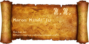 Maros Mihály névjegykártya
