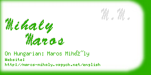 mihaly maros business card
